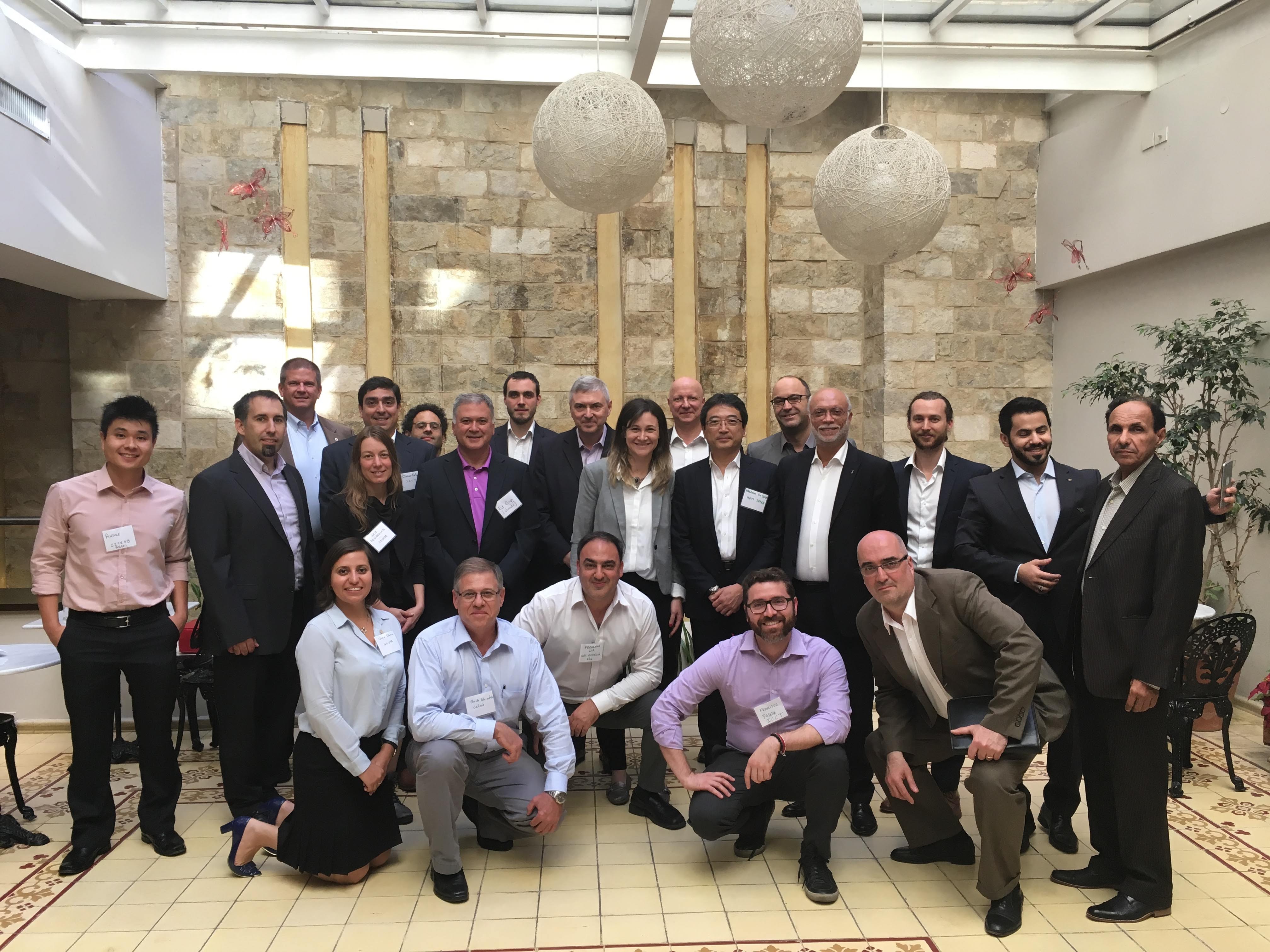 Participants in the G20 transport task force meeting